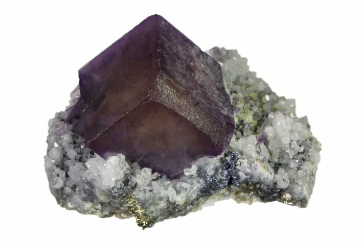 Cubic Purple Fluorite Crystal on Quartz - Yaogangxian Mine #148198